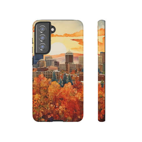An Urban Autumn Overlook - Impact Resistant Phone Case Samsung Galaxy S21 FE Glossy